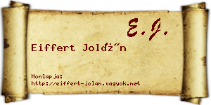 Eiffert Jolán névjegykártya